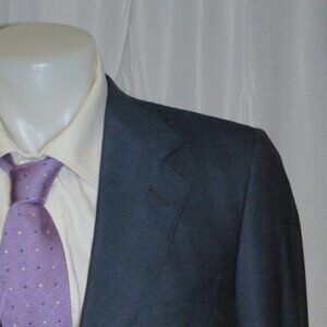 Ermenegildo Zegna 15milmil15 Blue Herringbone VTG Three Roll Two Blazer 42R